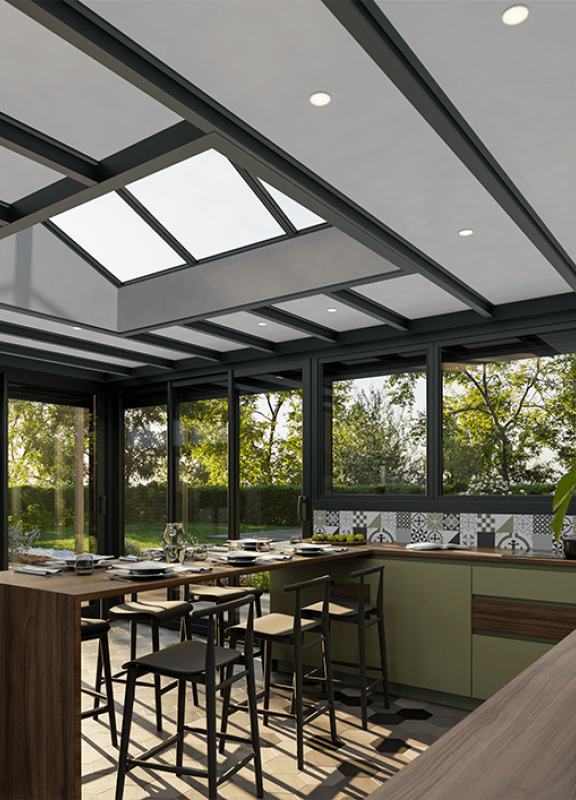 Akena - Extension maison cuisine toit plat - Agrandissement