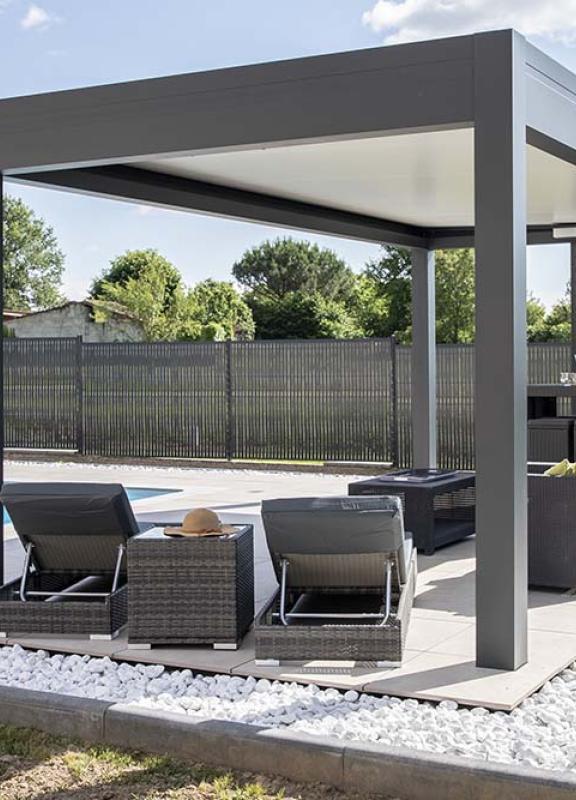 Akena - Pergola toit plat - Espace de vie