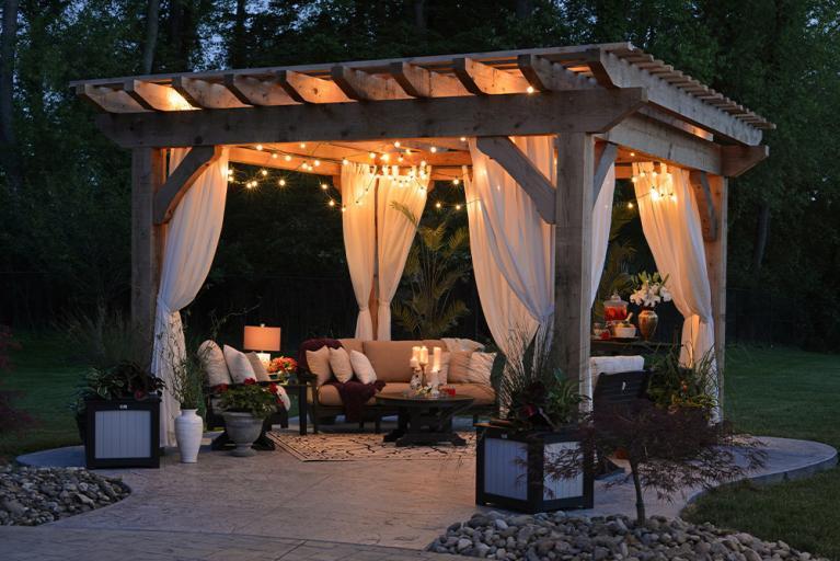 Pergola bois avec bandeau 15 m2 - 3 x 5 Autoportante - Origine