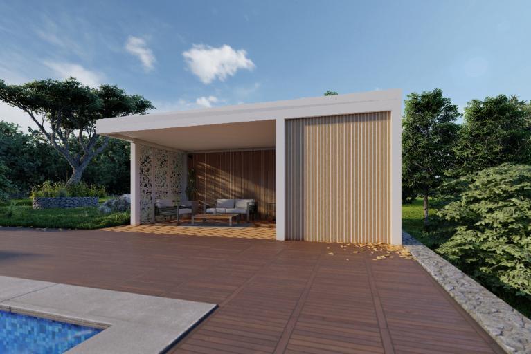 Akena Pool house - Adossé - Aluminium 