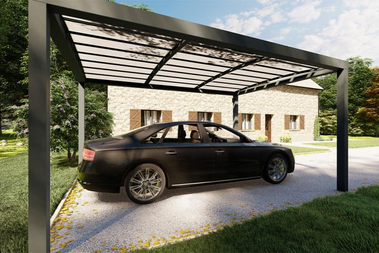 Carport autoporté en aluminium - Akena