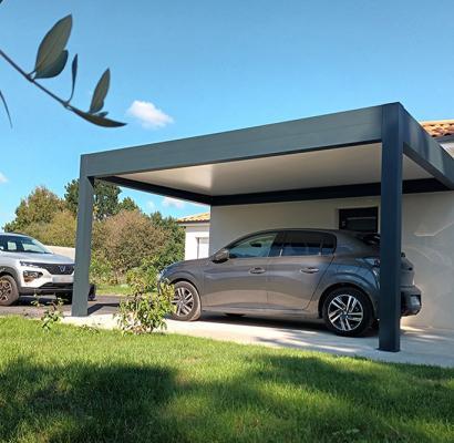 Carport 2 poteaux : Abris voiture 2 pieds Akena